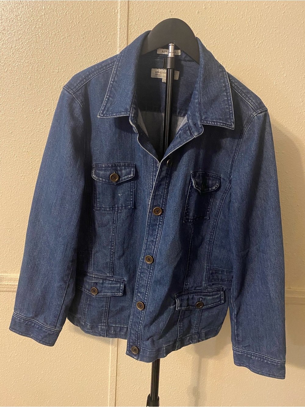 Jones New York Men's Dark Blue Denim Shirt Jacket